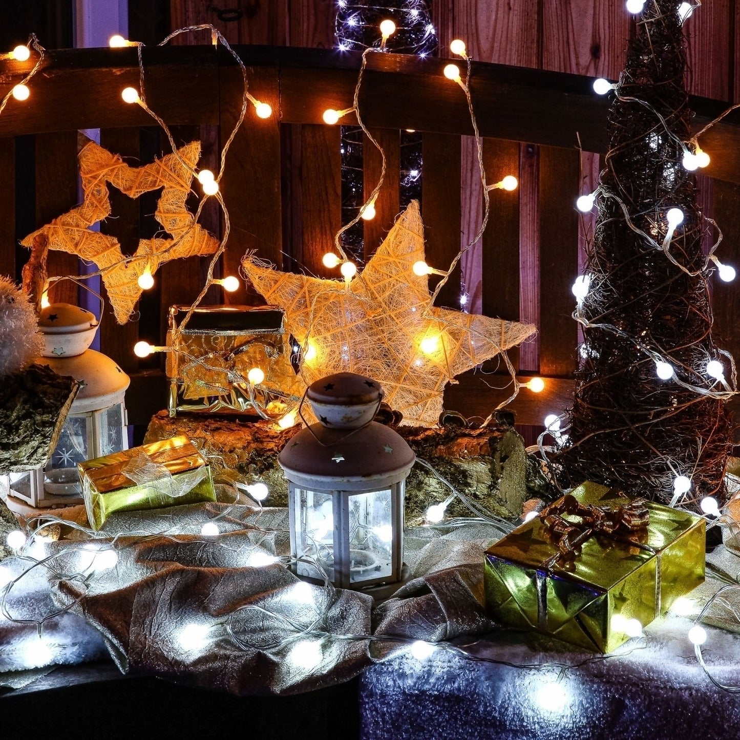 VOLTRONIC LED Verlichting Bollen 50 LEDs Adapter Multi Color