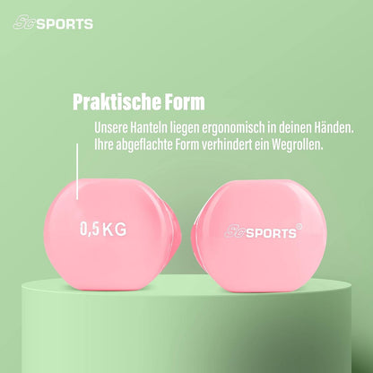 Ensemble d'haltères aérobic ScSPORTS 1 kg - 2 x 0,5 kg Rose