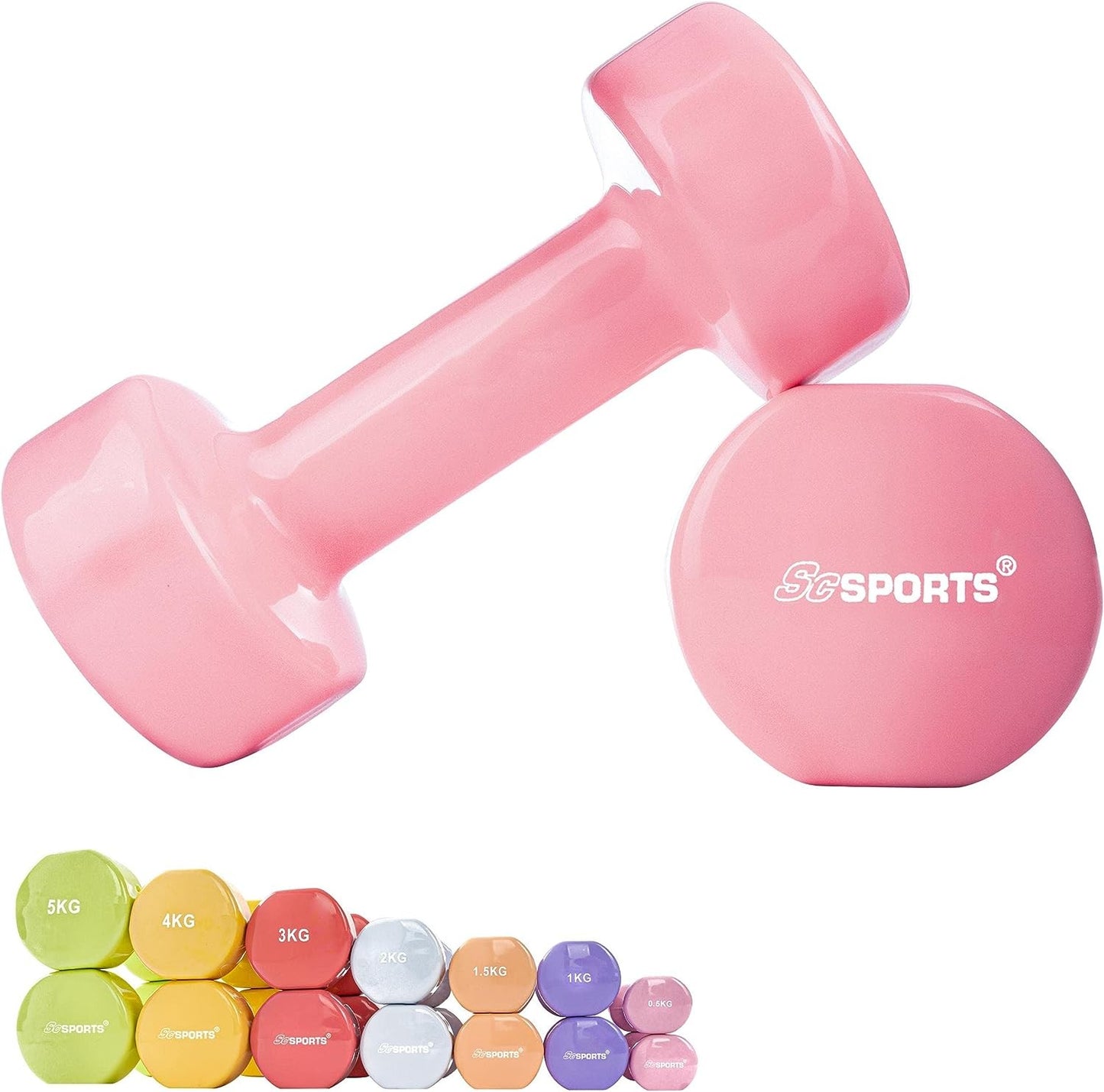 Ensemble d'haltères aérobic ScSPORTS 1 kg - 2 x 0,5 kg Rose