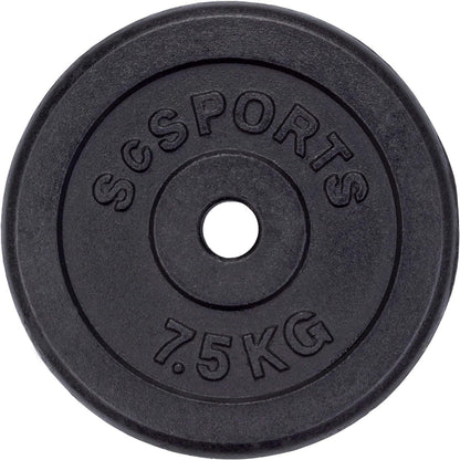 Jeu de disques de poids ScSPORTS 30 kg - 4 x 7,5 kg - Fonte - 30 mm