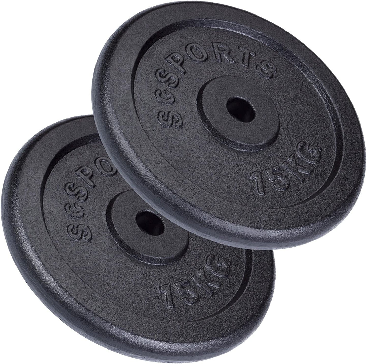 ScSPORTS Halterschijven set 30 kg - 2 x 15 kg - Gietijzer - 30 mm