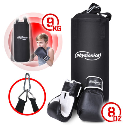 Sac de frappe Physionics pour enfants avec gants de boxe 25 x 60 cm 9 kg