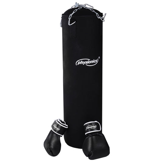 Sac de frappe Physionics avec gants de boxe 100x30cm 25kg