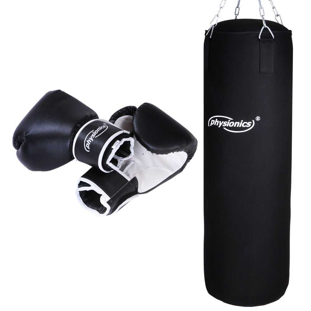 Sac de frappe Physionics avec gants de boxe 100x30cm 25kg