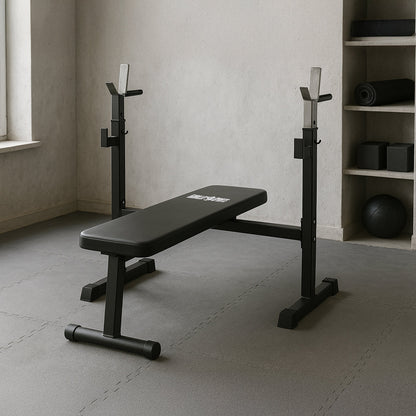 Brede verstelbare halterbank Zwart