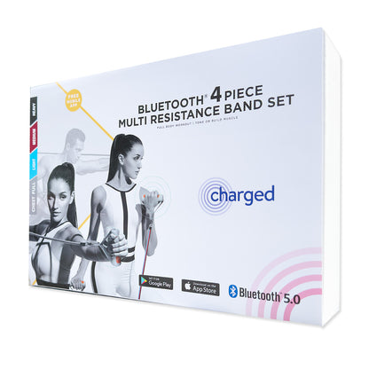 Charged Bluetooth 4 Piece Multi Resistance Band Set