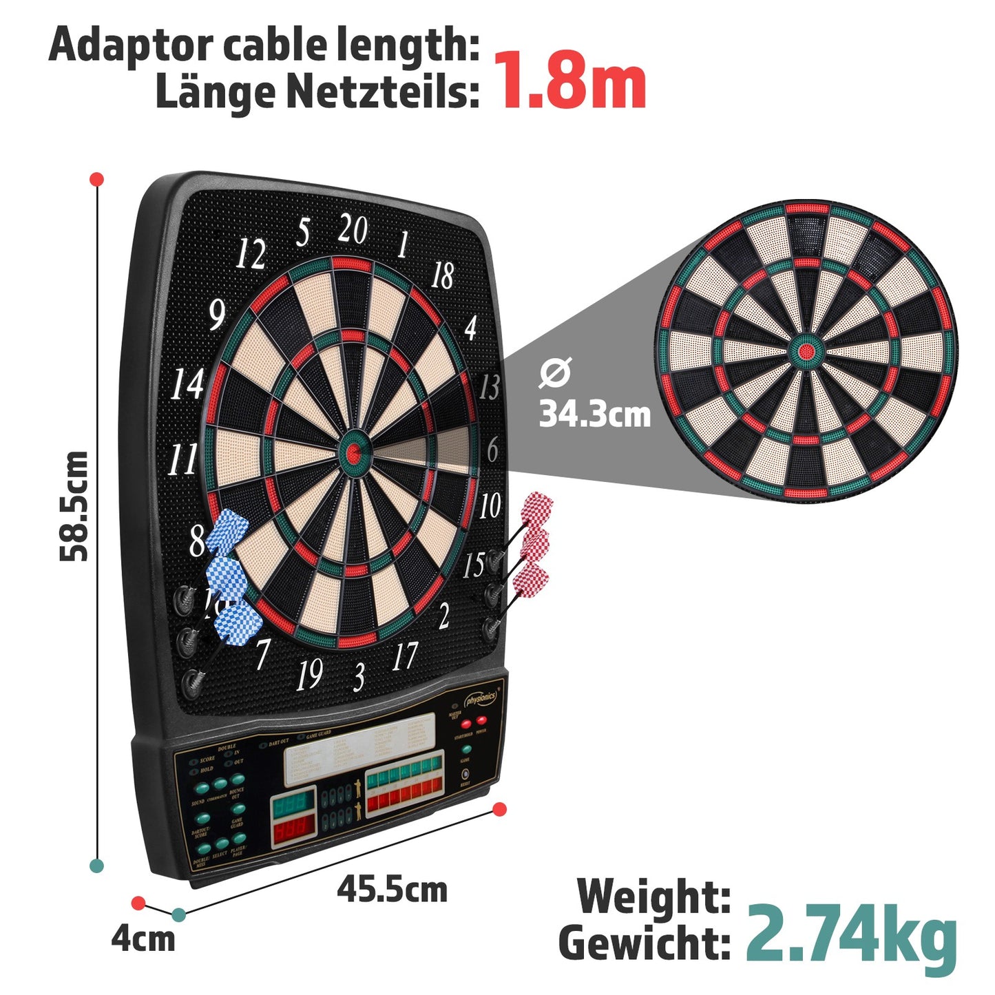 Physionics Dartboard Electronisch