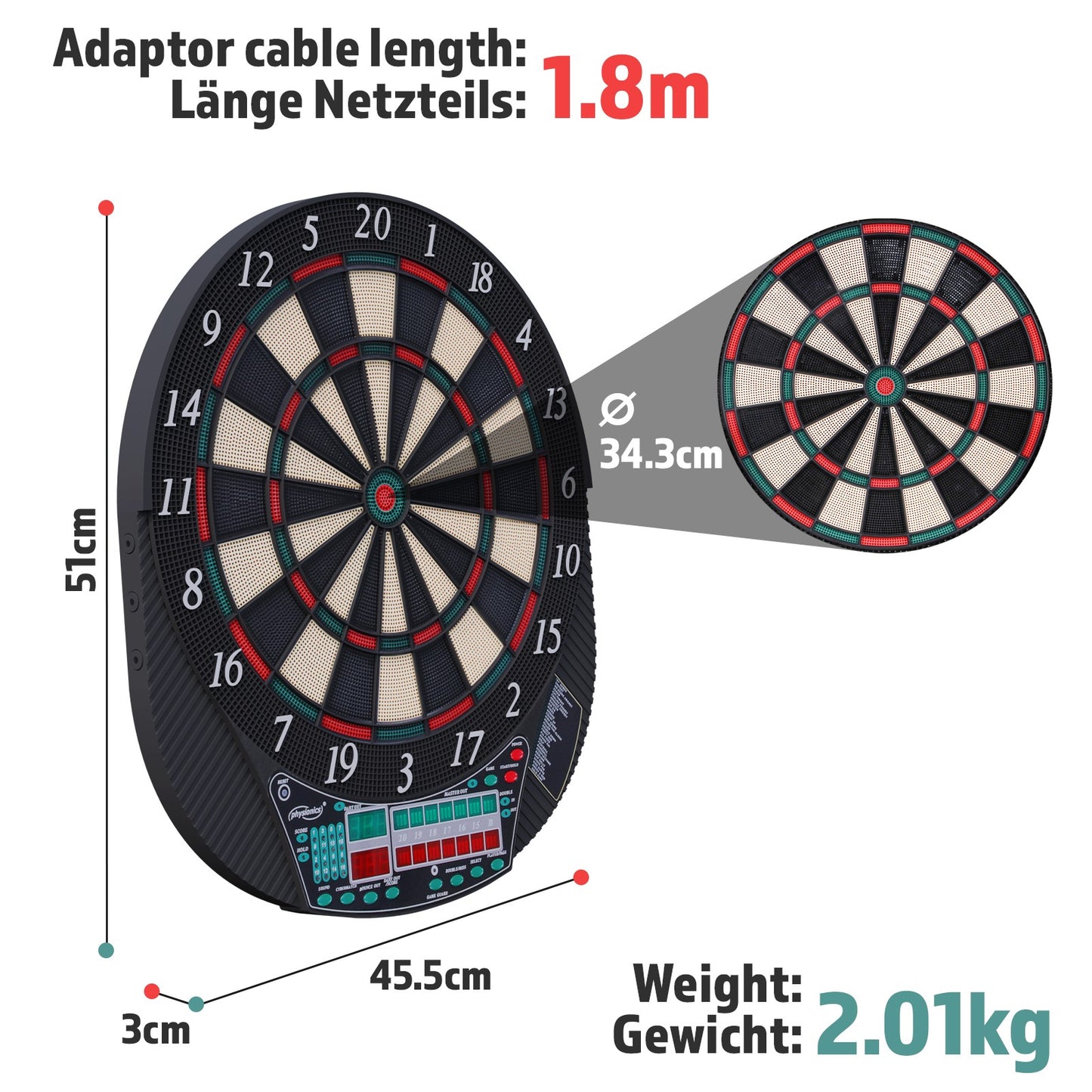 Physionics Dartboard Electronisch