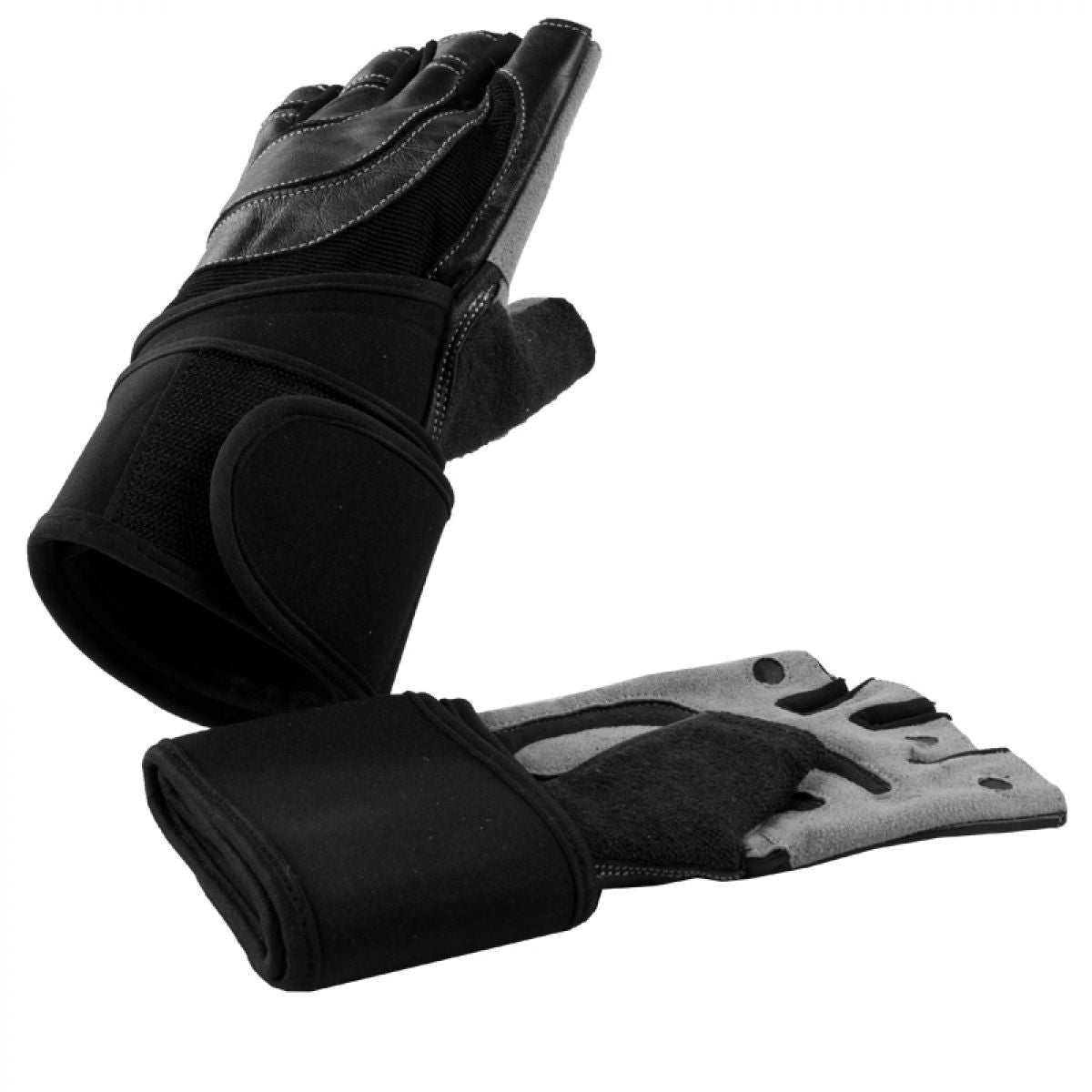 Gorilla Sports Leren Fitness Handschoenen Met Polsbandage maat L