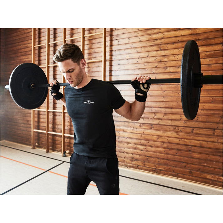 Gorilla Sports Leren Fitness Handschoenen Met Polsbandage maat M