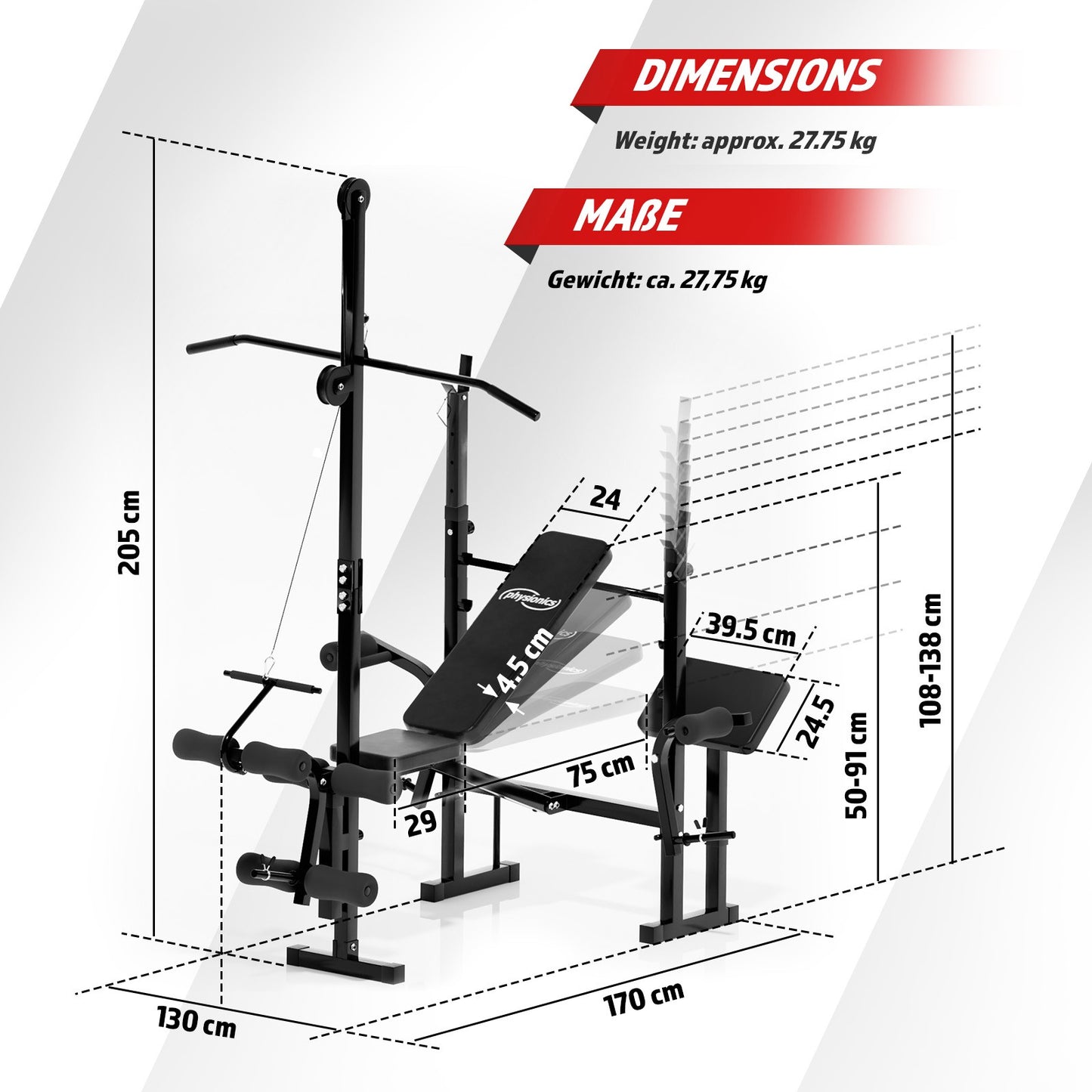 Banc de musculation Physionics Home Gym Power Station