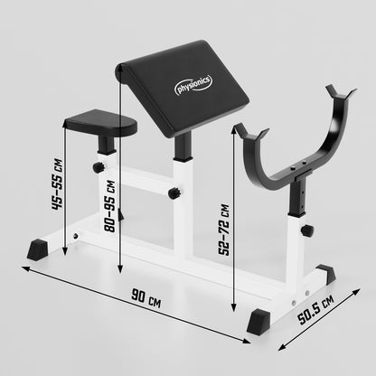 Banc de musculation Physionics Curl avec ensemble d'haltères de 35 kg