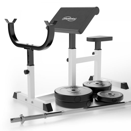 Banc de musculation Physionics Curl avec ensemble d'haltères de 35 kg