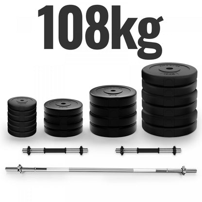 Barres Physionics avec poids 108 kg