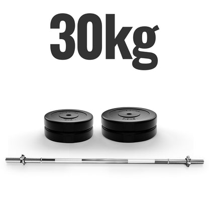 Barre d'haltères Physionics avec poids 30 kg