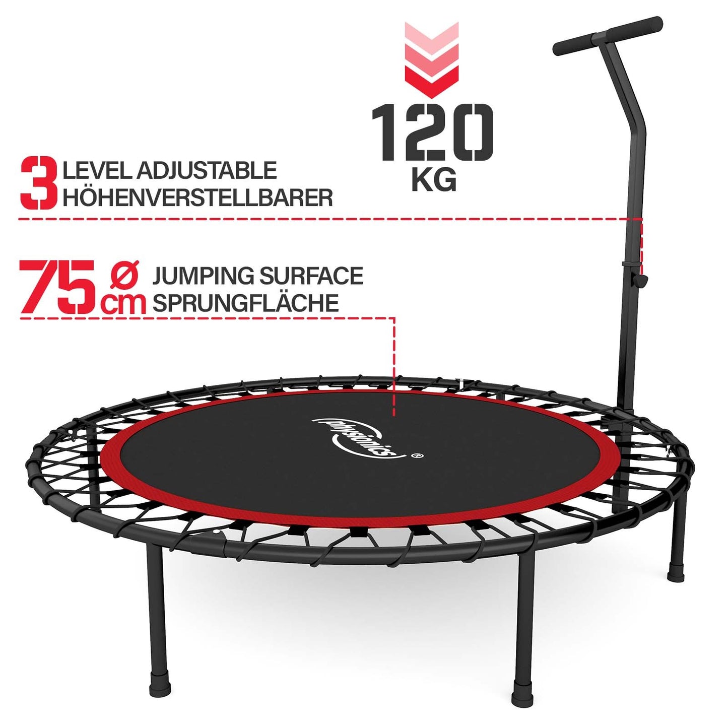 Physionics Fitness Trampoline Handgreep Diameter 101cm