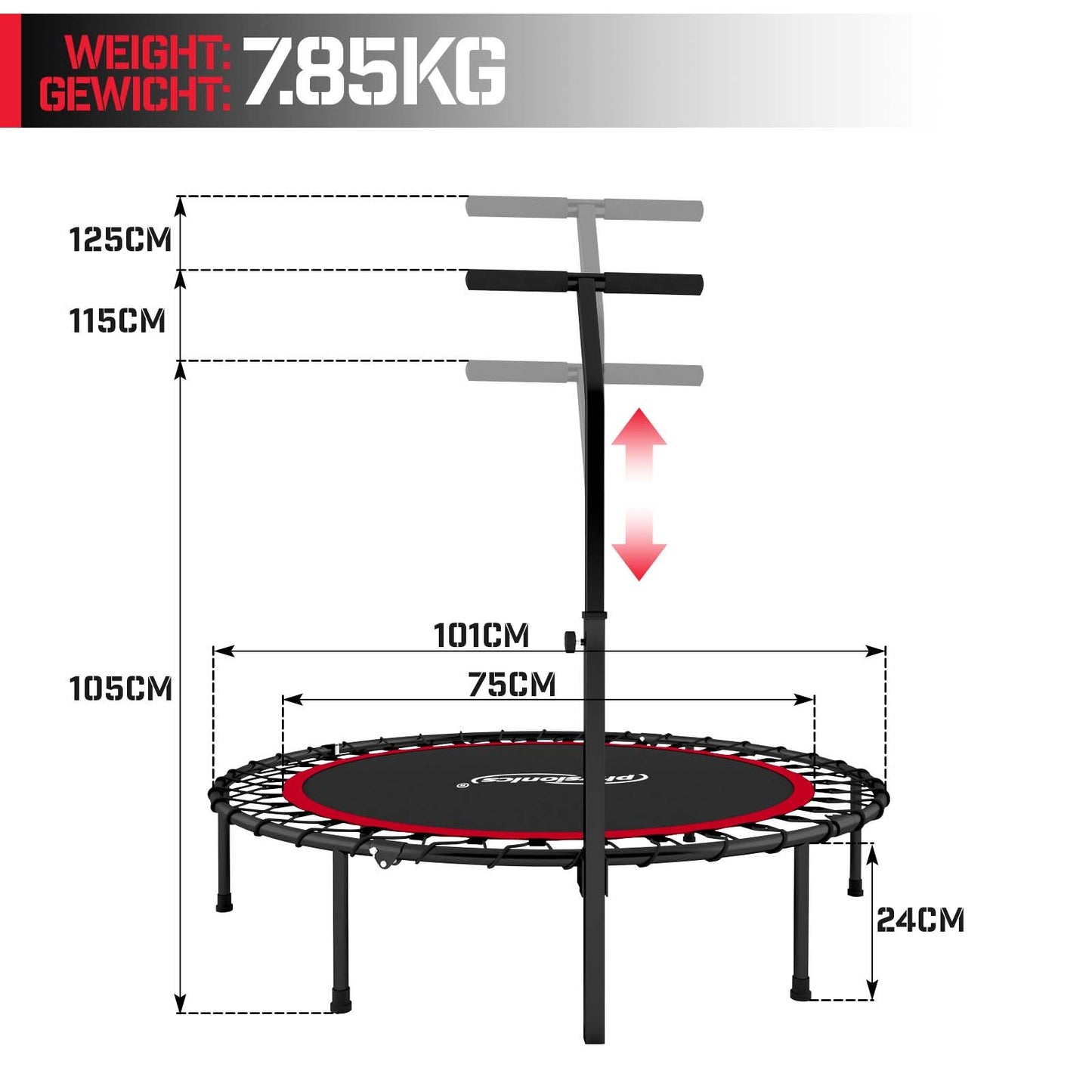 Physionics Fitness Trampoline Handgreep Diameter 101cm