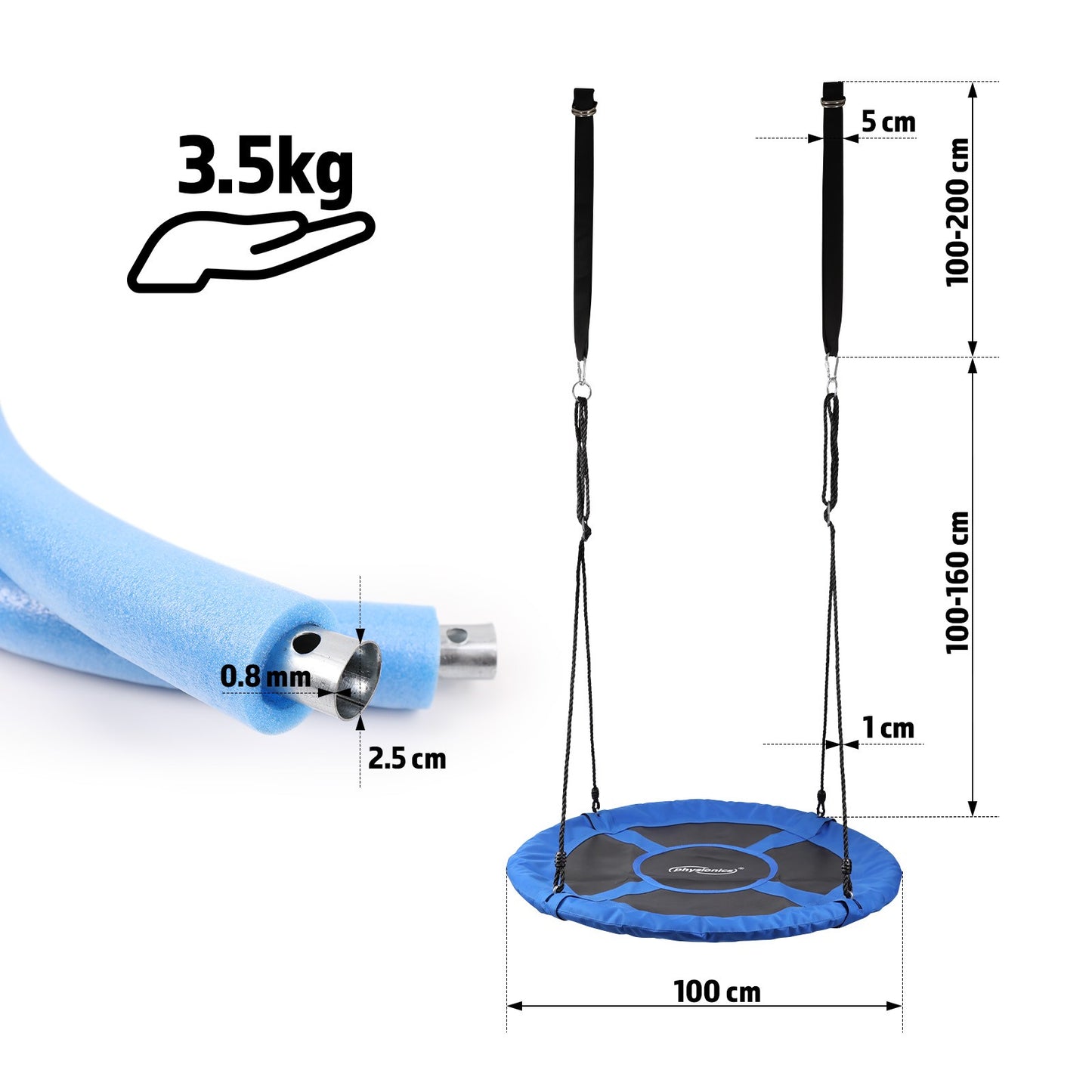 Balançoire d'extérieur Physionics Nest Swing Diamètre 100 cm