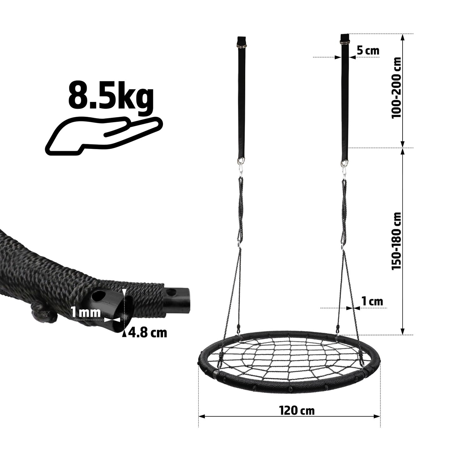 Balançoire d'extérieur Physionics Nest Swing Diamètre 120 cm