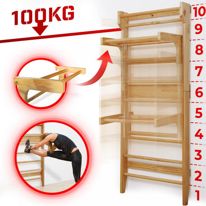 Cadre d'escalade en bois avec barre de traction Physionics