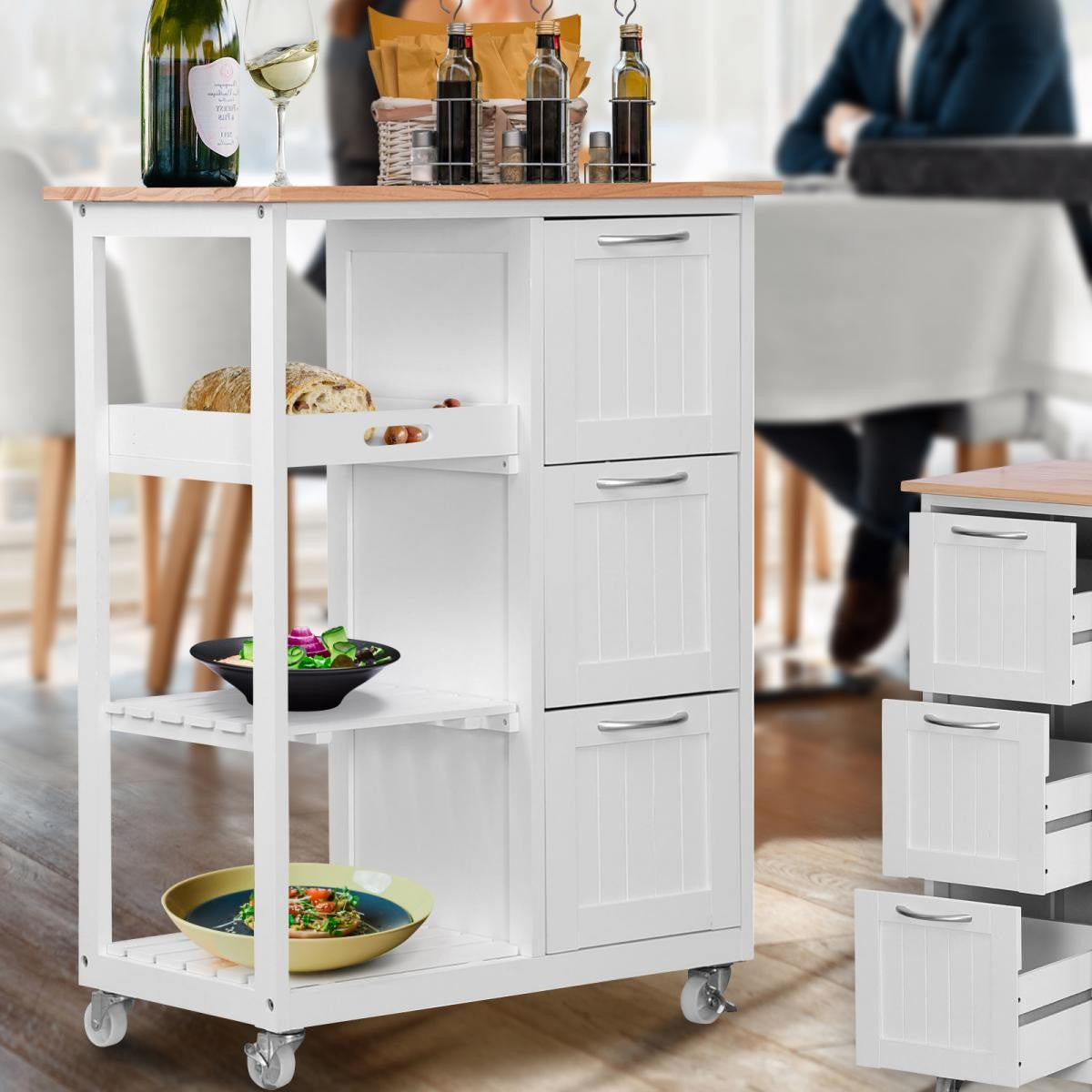 Miadomodo Keukentrolley op wielen