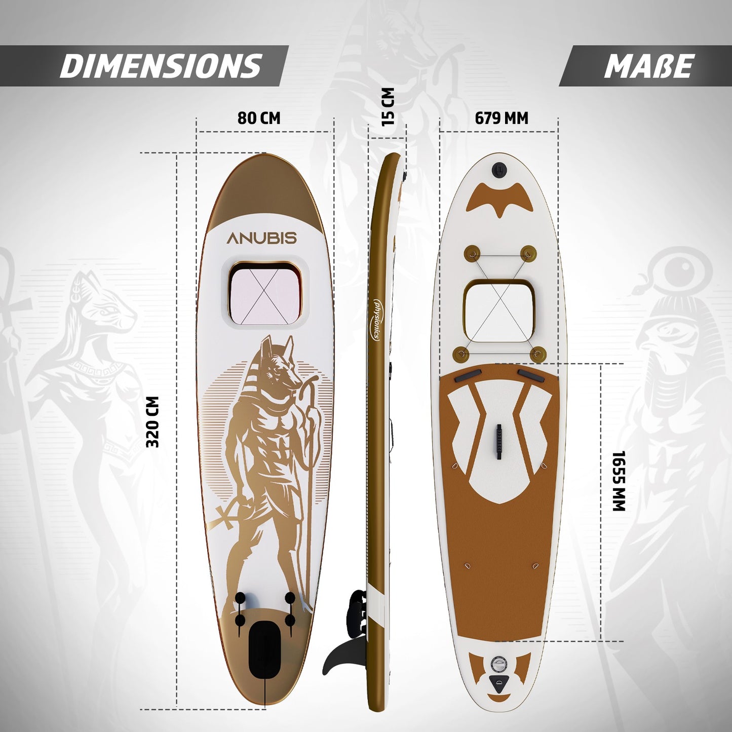 Planche de SUP Physionics 320 cm Ensemble complet Sports nautiques