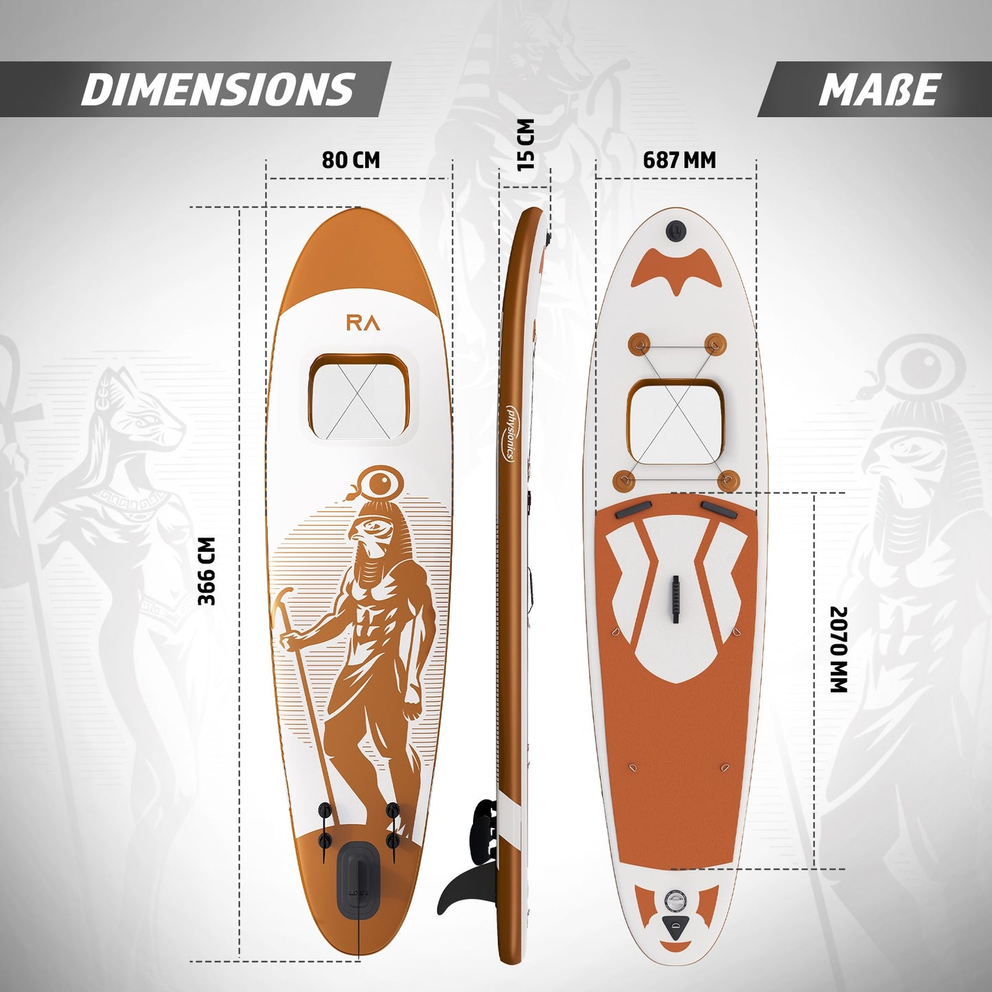 Physionics Sup Board 366cm Complete Set Watersport