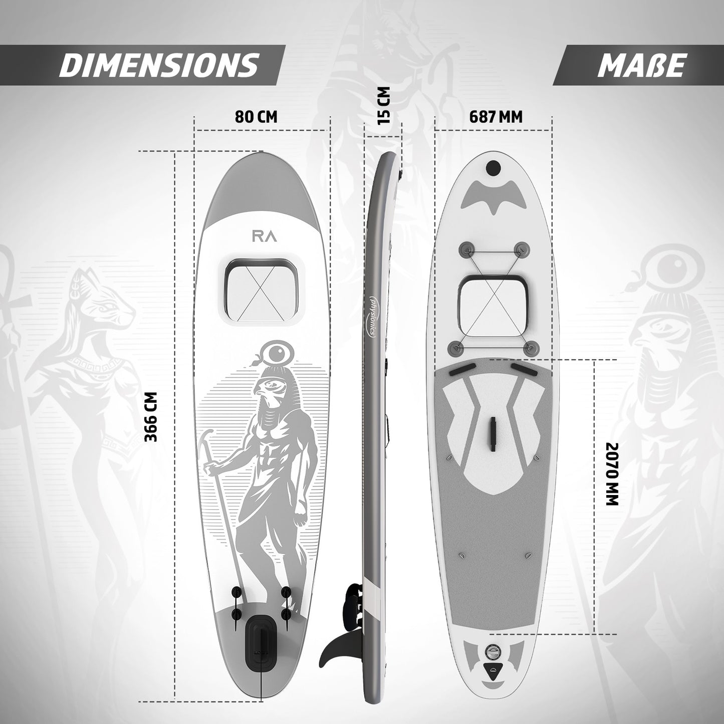 Physionics Sup Board 366cm Complete Set Watersport