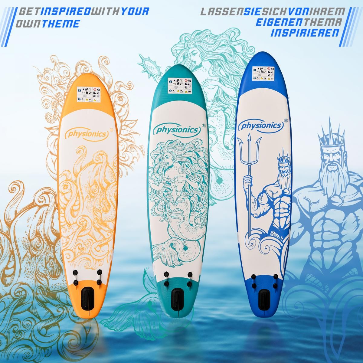 Planche de SUP Physionics 305 cm Ensemble complet Sports nautiques