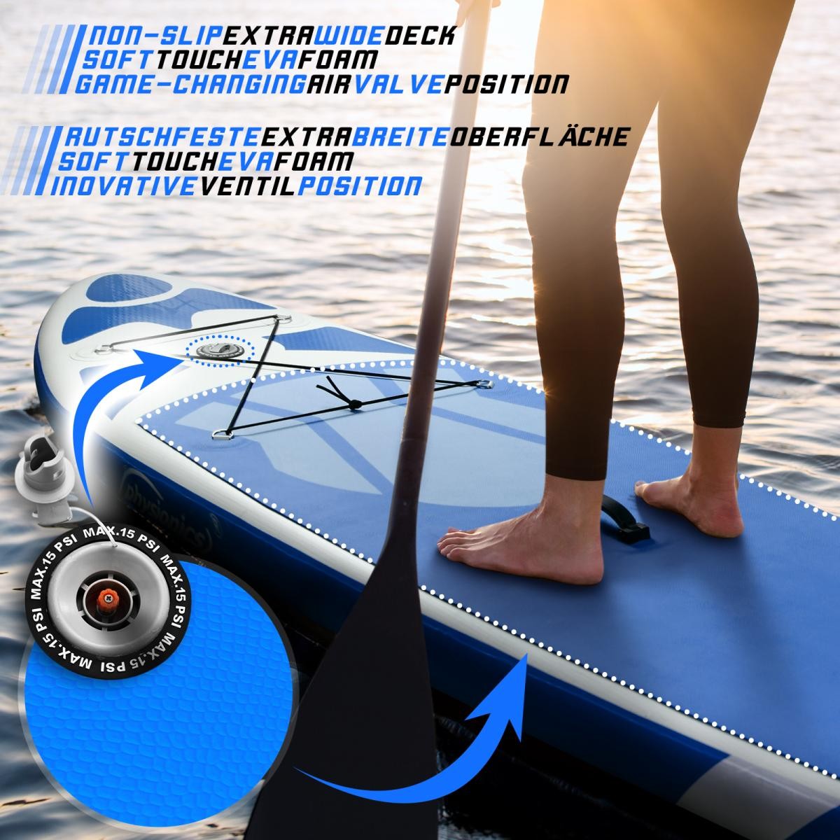 Physionics Sup Board 320cm Complete Set Watersport