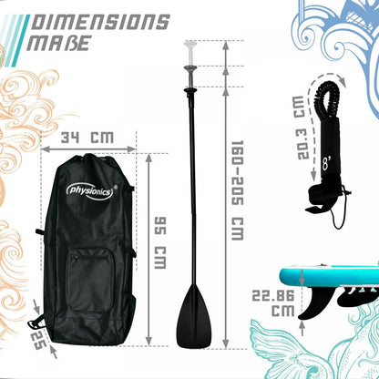 Planche de SUP Physionics 305 cm Ensemble complet Sports nautiques