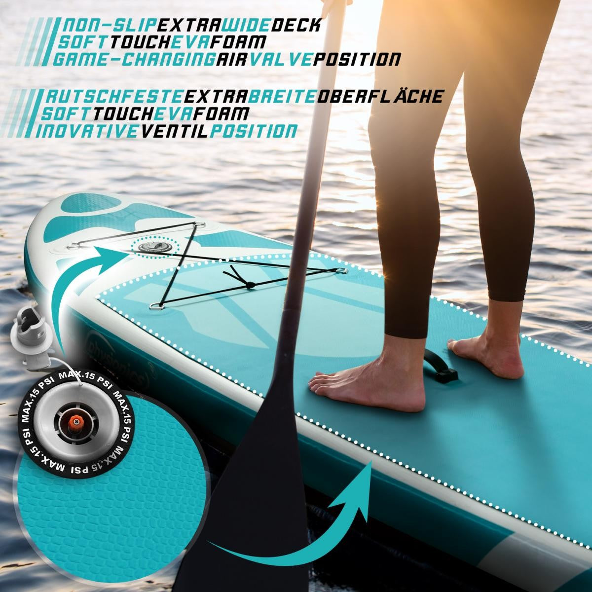 Physionics Sup Board 366cm Complete Set Watersport