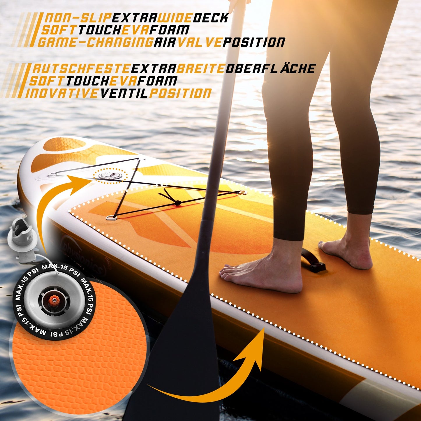 Physionics Sup Board 305cm Complete Set Watersport