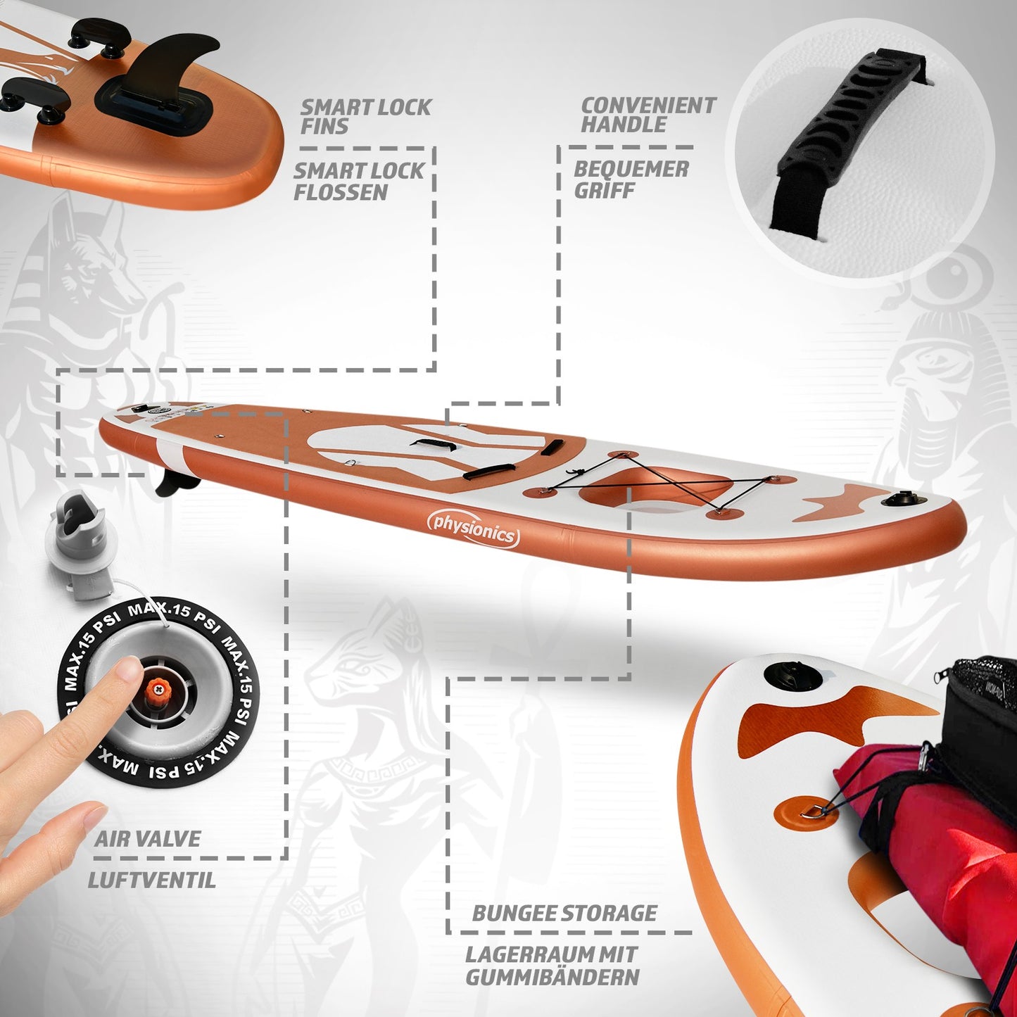 Physionics Sup Board 305cm Complete Set Watersport