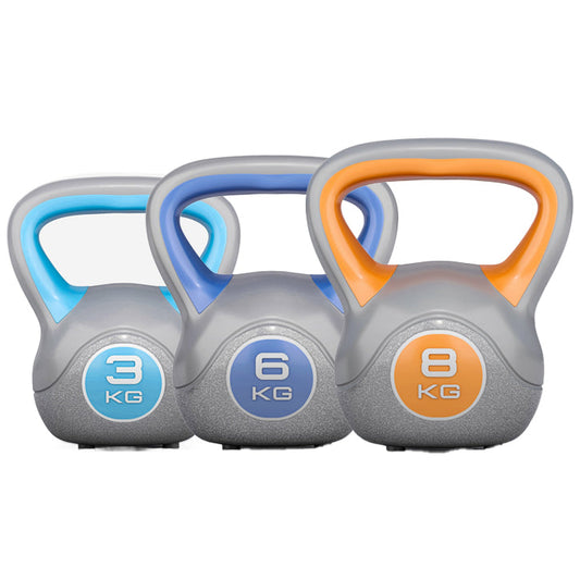 Voordeelset Kettlebells 3, 6 en 8 kg Kunststof Trendy