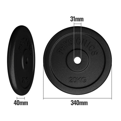 Disques de poids Physionics en fonte 2x20kg