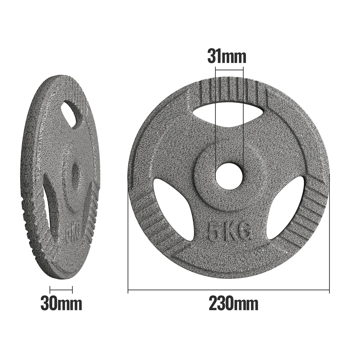 Disques de poids Physionics avec poignée en fonte 1x5kg