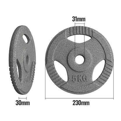 Disques de poids Physionics avec poignée en fonte 6x5kg