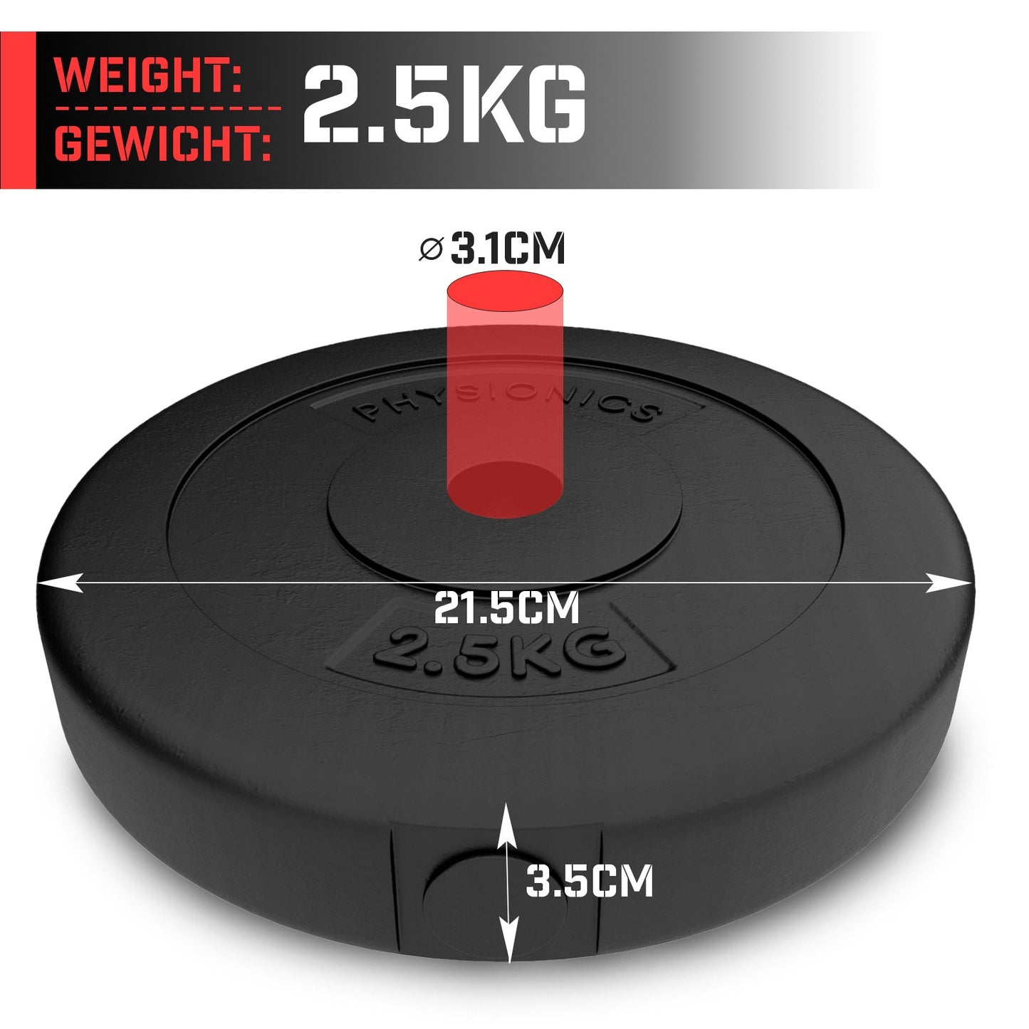 Banc de fitness Physionics Compete set avec haltères 100 kg