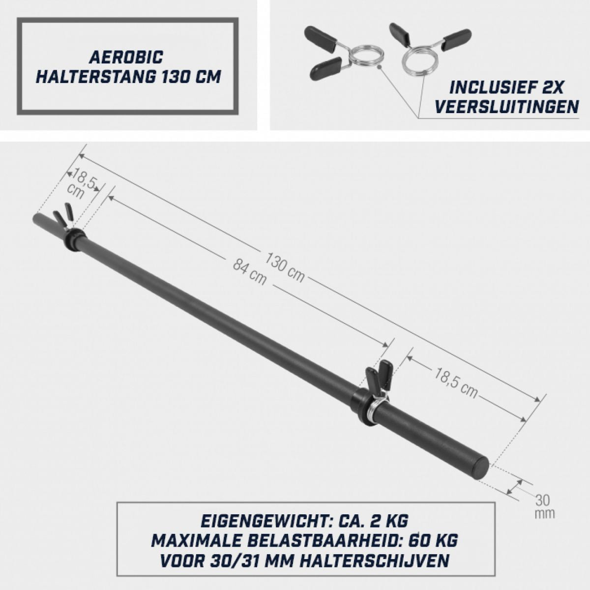 Aerobic Halterstang 130 cm