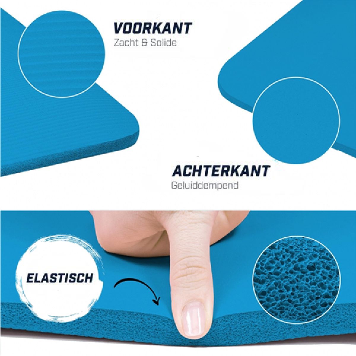 Blauw - Yogamat Deluxe 190 x 60 x 1,5 cm