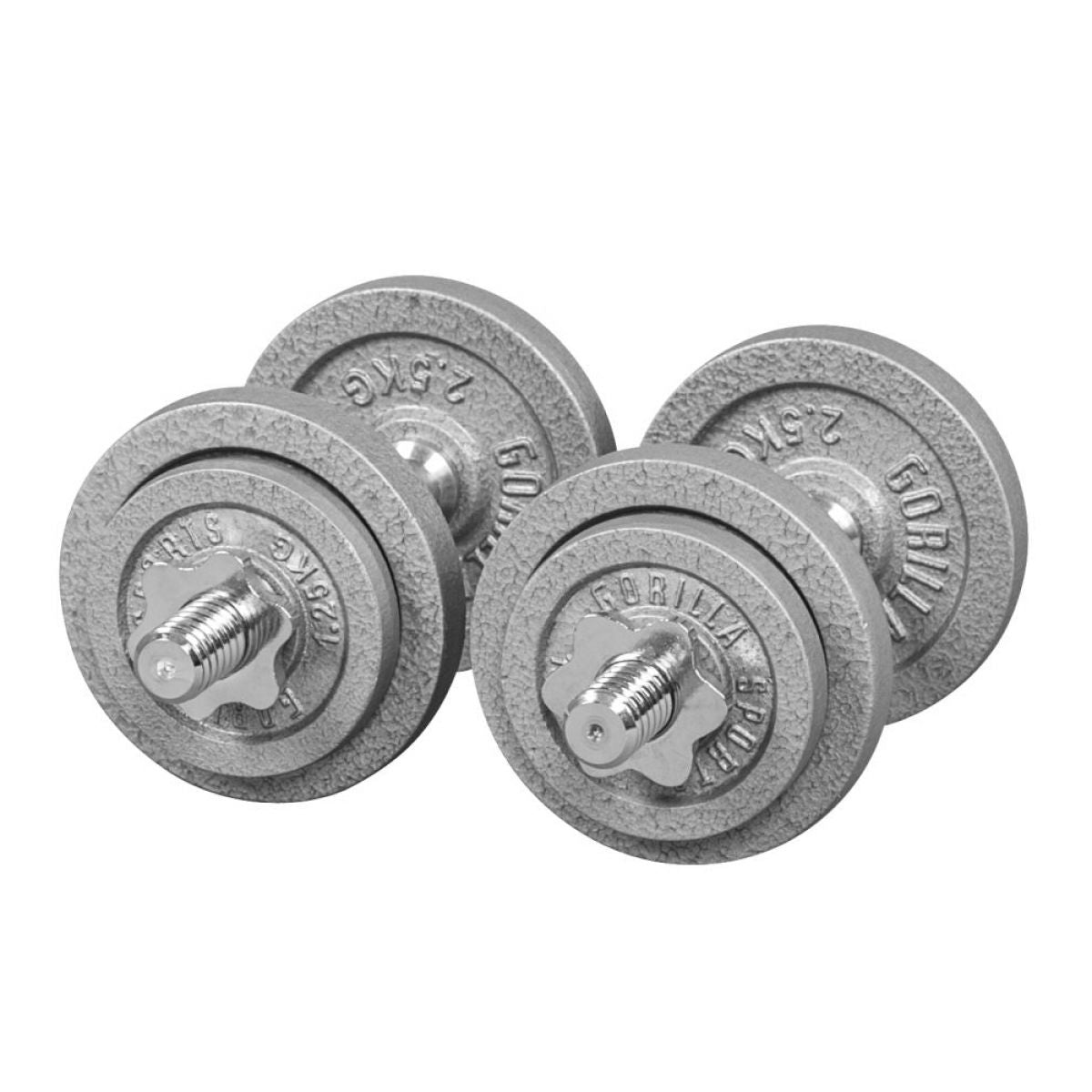 Dumbellset 20 kg Gietijzer (schroefsluiting)