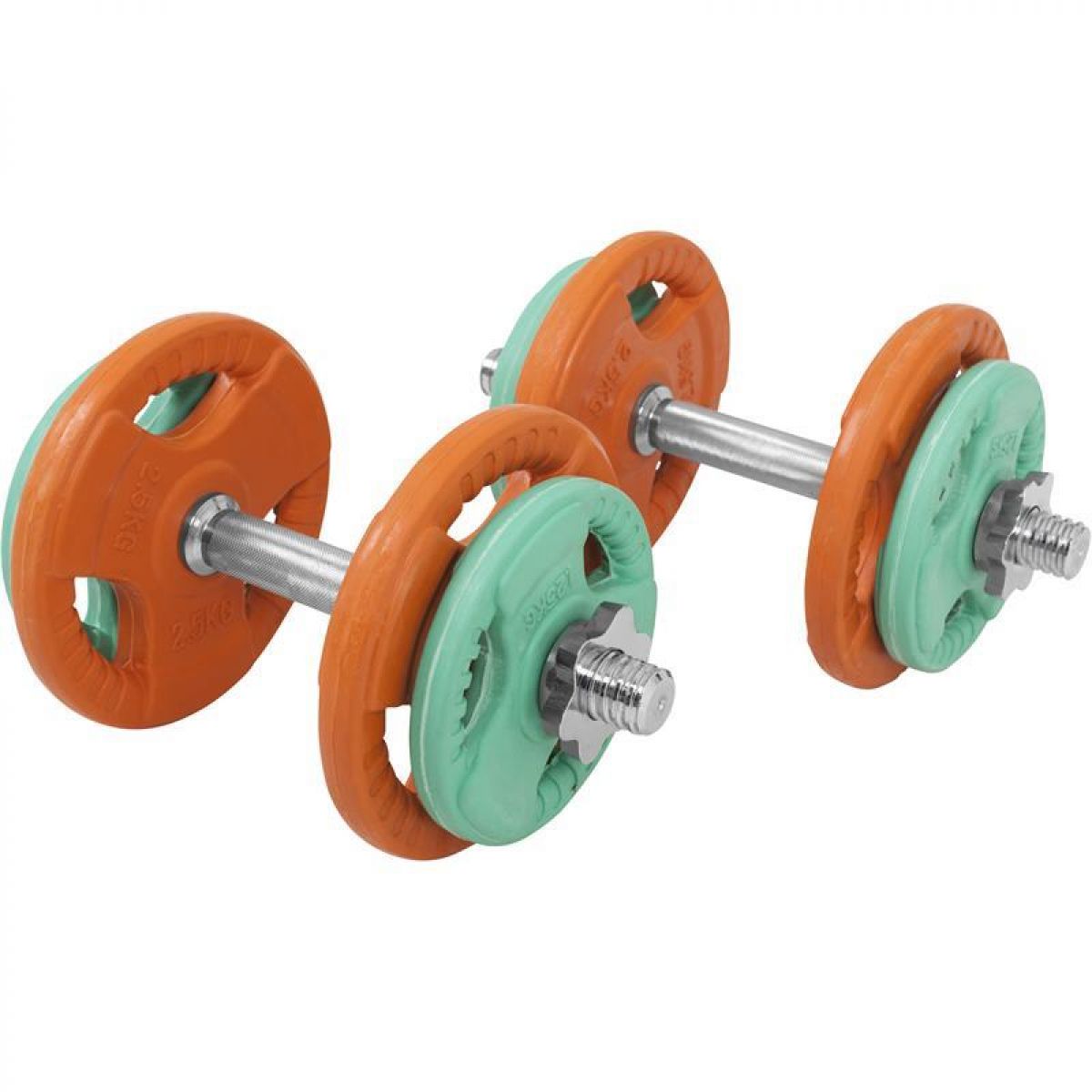 Dumbellset 20 kg Gripper Gietijzer (Rubber Coating) 