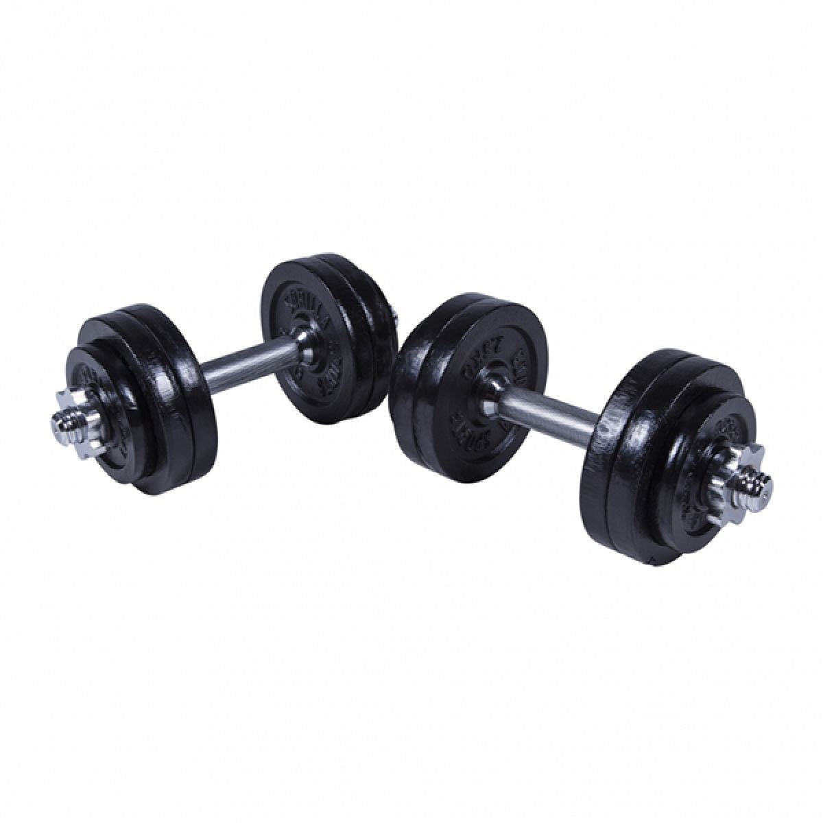 Dumbellset 30 kg gietijzer zwart