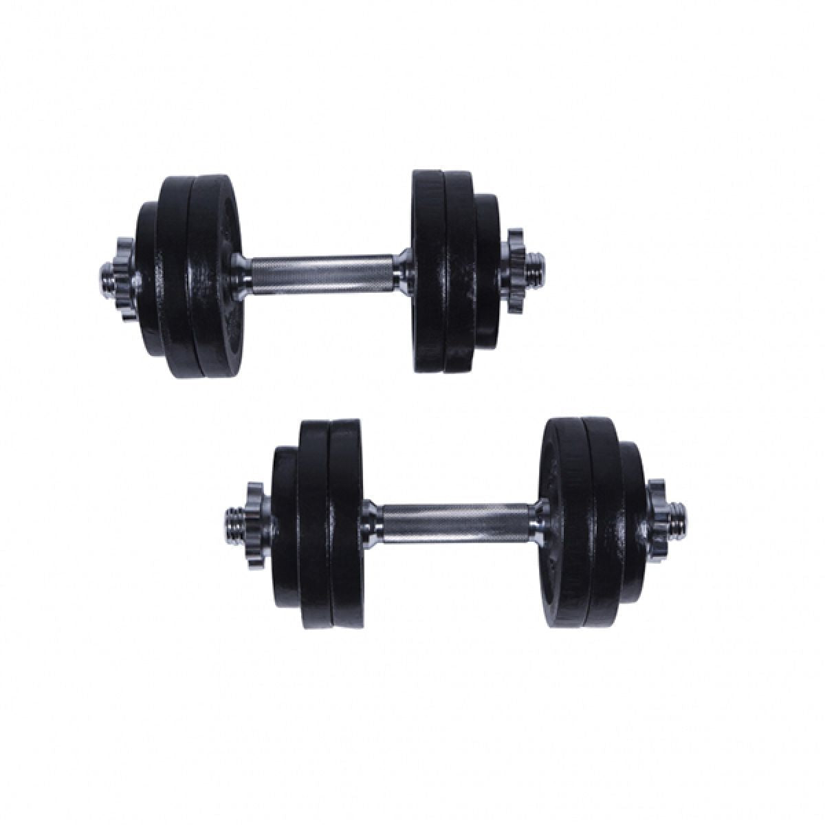 Dumbellset 30 kg gietijzer zwart