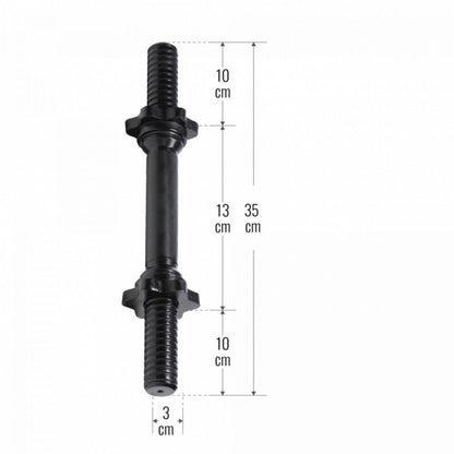 Dumbellstang 35 cm zwart (schroefsluiting)