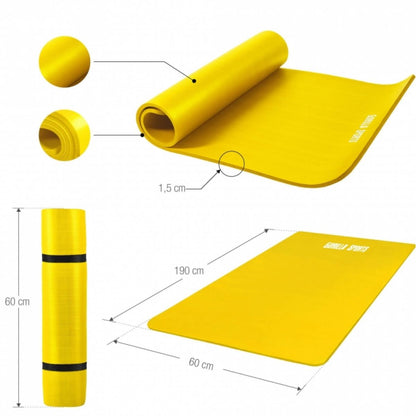 Geel -  Yogamat Deluxe 190 x 100 x 1,5 cm