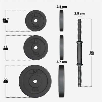 Ensemble d'haltères 30 kg Plastique (25 mm)