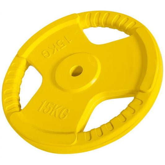 Halterschijf 15 kg Gripper Gietijzer (30 mm, rubber coating)