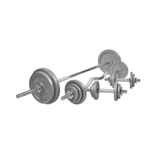 Set d'haltères 108 kg Fonte - Fermeture à vis 30 mm